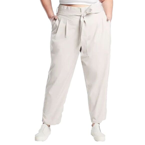 NEW Athleta Size 4X Light Taupe Skyline II Plus Stretch & Tie Waist Athleisure - Picture 1 of 15